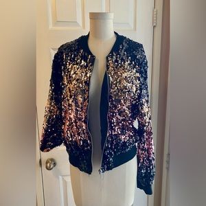 Sequins Bomber Style Jacket